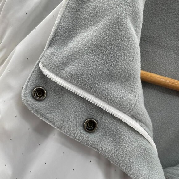 NIKE Running Vest Womens Small White Black Polka Dot Fleece Lined Pockets Cinch - Picture 5 of 12